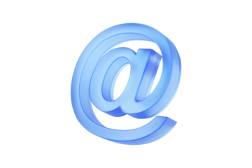 Blue At sign mail icon isolated on a white background
