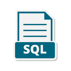 SQL web flat icon isolated on transparent background
