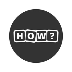 Squares HOW circle icon isolated on transparent background