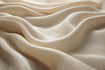 Obraz premium Silky Beige Fabric Draped Gracefully on a Surface With Smooth Folds