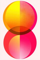 Obraz premium Abstract art with overlapping colorful geometric shapes on a light background
