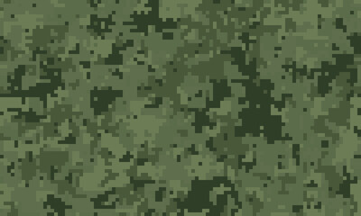 Abstract digital camouflage pattern.  Versatile textured background ideal for military, gaming, fashion, or website design.  The pixelated design offers a modern, stylish aesthetic.