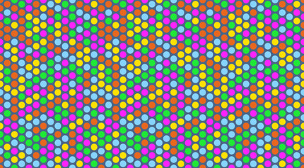 Vibrant colorful polka dot pattern.  Diagonal lines of bright circles create an energetic, playful design perfect for backgrounds, textiles, or website decoration.