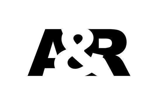 AR logo design in bold style. Black white identity symbol. Modern typography emblem. Corporate branding icon.