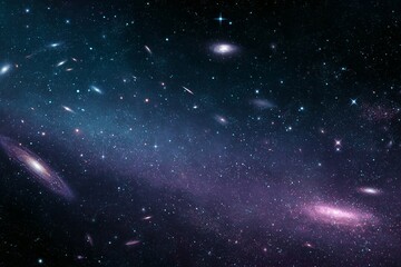 Fototapeta premium Vast Galaxy Filled With Stars and Distant Galaxies in the Night Sky