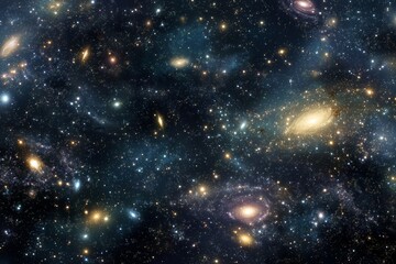 Fototapeta premium Vast Galaxy Filled With Stars and Distant Galaxies in the Night Sky