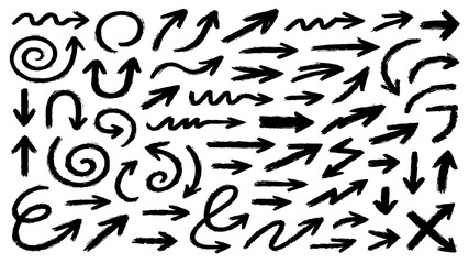 Hand Drawn Arrow Collection – Sketch Arrows, Doodles, Swirls & Symbols