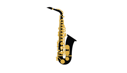 Elegant saxophone illustration a musical instrument icon for jazz music events and performances isolated on white background