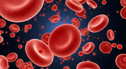 Red Blood Cells Flowing in Circulatory System 3D Render