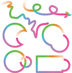 Colorful Abstract Brush Stroke Shapes And Arrows In A Playful Artistic Design 