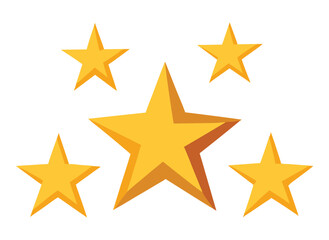 Set of Stars Vector Icons on White Background