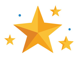 Set of Stars Vector Icons on White Background