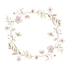 Watercolor floral wreath