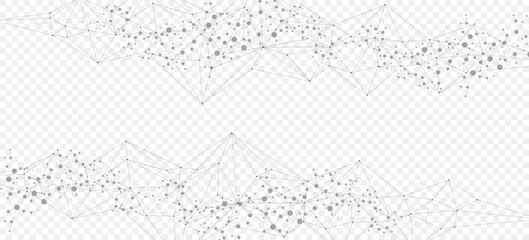 Global network connection website header or banner design. Abstract background with connecting dots and lines. Global business. Social network communication. Internet technology. Vector illustration