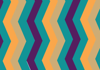 Vibrant Orange And Teal Wavy Stripe Pattern For Background In Abstract Design