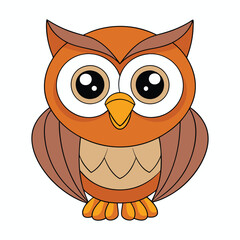 Flying Owl Illustration – Minimal White Background
