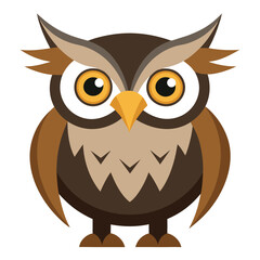 Vector Owl Design – White Background Illustration
