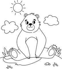 Rabbit Coloring Book Illustration