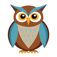 Owl Illustration – Isolated on White Background Vector