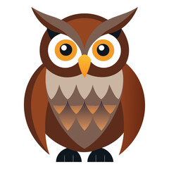 Owl Illustration – Isolated on White Background Vector