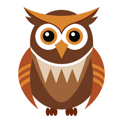 Owl Illustration – Isolated on White Background Vector