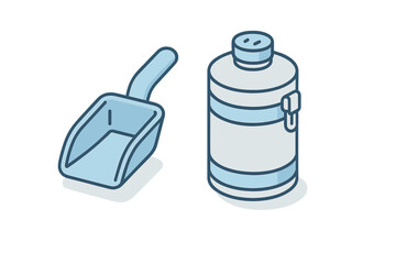 Isometric scoop and container for nutritional powder supplement