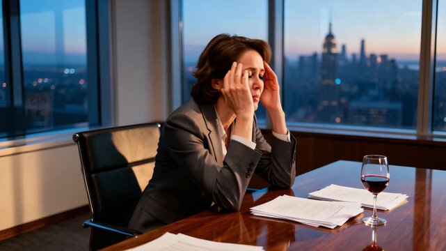 Office worker finds inner peace, Businessman calms down with deep