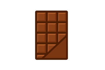 Milk chocolate bar with broken corner piece graphic element