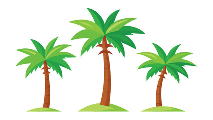 Obraz premium Set of Tiny Palm Trees – Isolated on White Vector