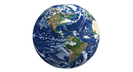 A breathtaking view of planet Earth a vibrant blue marble against the void of space digitally