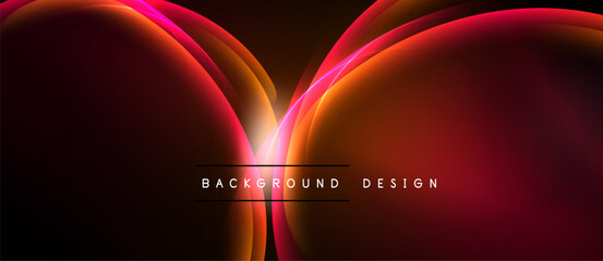 Abstract red design features flowing curves, bright highlights, dark background. Modern aesthetic, dynamic composition, elegant presentation.