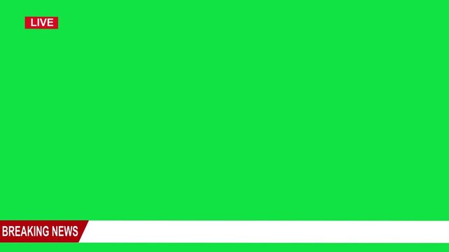 green screen breaking news lower third overlay for broadcast footage. modern breaking news lower third backdrop for live tv updates. breaking news lower third live banner with green screen background.