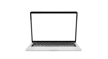 Blank canvas of opportunity Modern laptop displaying its bright vibrant screen against stark black