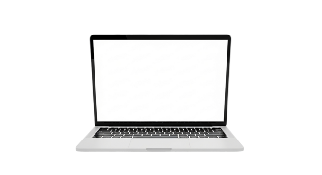 Blank canvas of opportunity Modern laptop displaying its bright vibrant screen against stark black