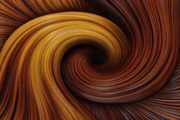 Swirling pattern of thin curved lines in warm brown and golden yellow hues