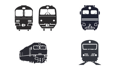 Front view train silhouette icon in simple clean design