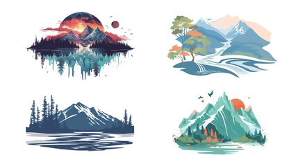 Trendy nature-inspired graphic design with organic shapes and modern aesthetic
