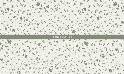 Neutral Seamless Floral Pattern in Sage Green and Grey
