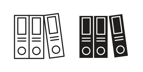 Binder icon line and filled style suitable for web and mobile application