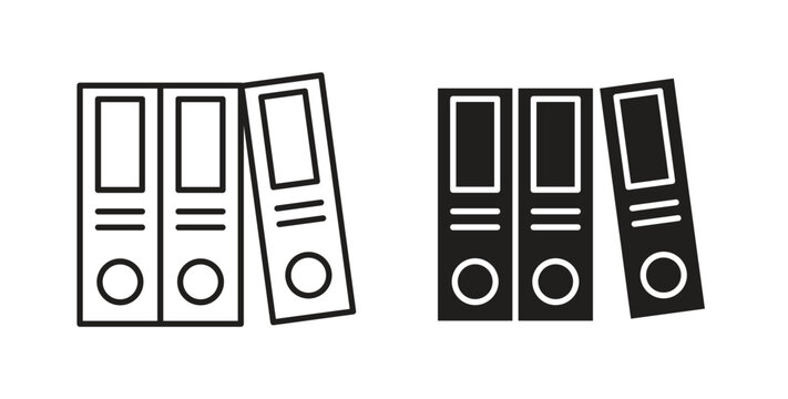 Binder icon line and filled style suitable for web and mobile application