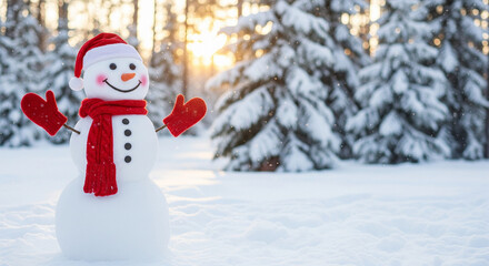 Fototapeta premium snowman in the snow