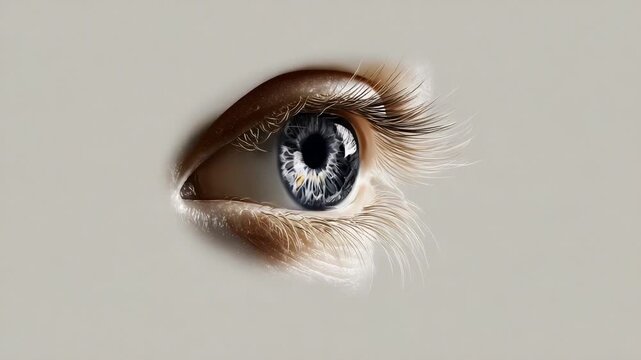 A Close-Up of an Intricate Human Eye, Focusing on the Unique Patterns and Textures of the Iris and Eyelashes, Highlighting the Beauty of Eyeball and Surrounding Features in Perfect Light