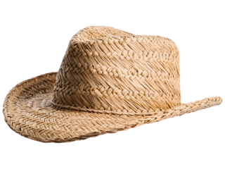 Straw hat isolated on transparent background. Perfect for summer, vacation, and travel design.