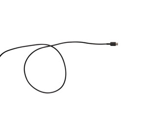 USB Type-C cable isolated on a transparent PNG. Ideal for concepts related to business technology, data transfer, connectivity and fast charging for modern devices.