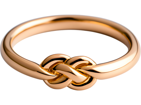 Gold wedding ring isolated on transparent background. Perfect for jewelry, marriage, and luxury design.