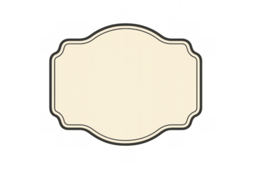 Blank vintage ornate label or badge with a dark border, ready for custom text or logo, transparent background