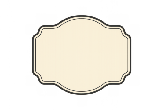 Blank vintage ornate label or badge with a dark border, ready for custom text or logo, transparent background