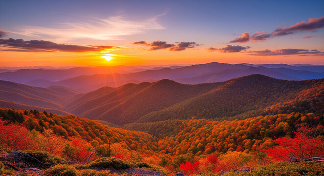 sunrise in the mountains - Powered by Adobe