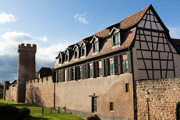 Paisaje de Obernai, La Alsacia.