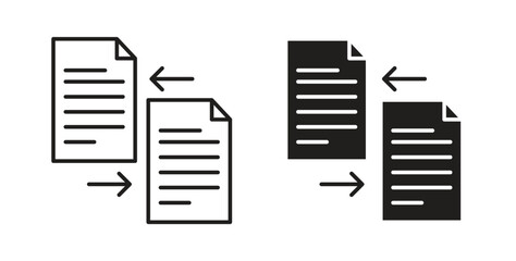 File transfer icon line and filled style suitable for web and mobile application